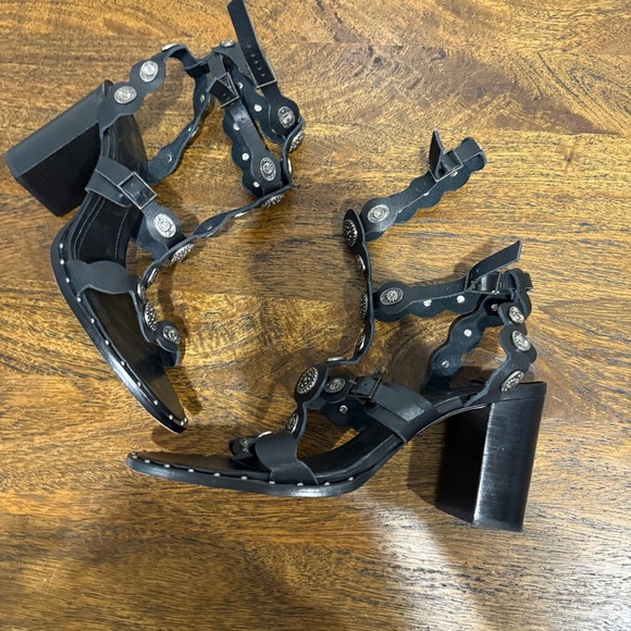 SCHUTZ Aletta Sanda Gladiator Sandals Heels with Studded Straps - Picture 6 of 13